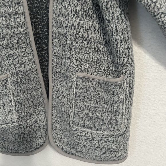 Simply Vera Wang Sherpa Cardigan Women S Blue Gray Pockets Cozy Comfy Boho Warm - Picture 7 of 10